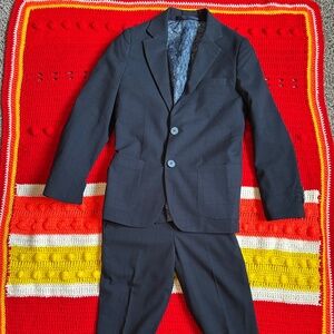 Isaac Mizrahi New York Navy Glen Plain, Two Button Notch Lapel Slim Fit, Stretch